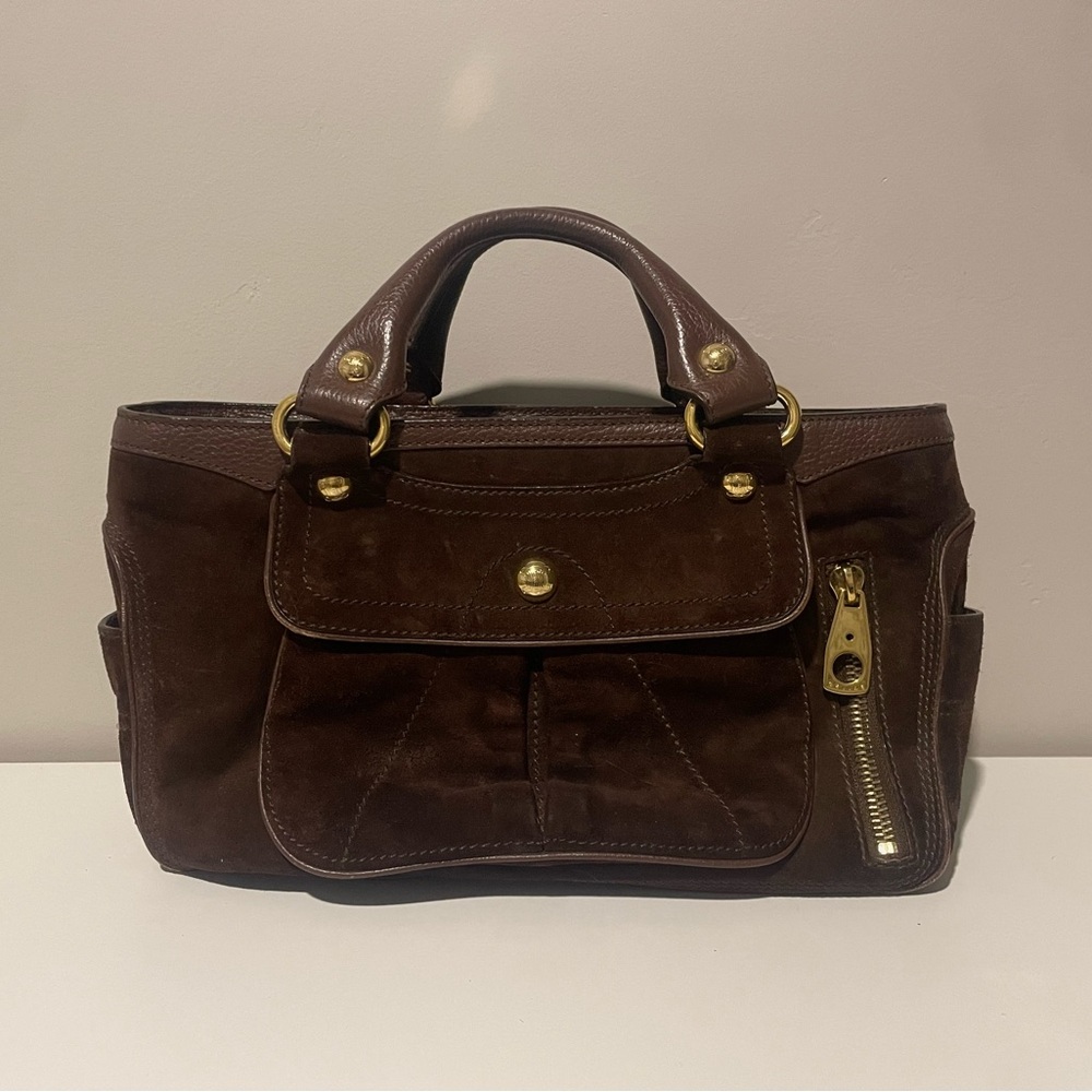 Celine Boogie Bag Brown Suede Leather Handbag - Picture 2 of 15